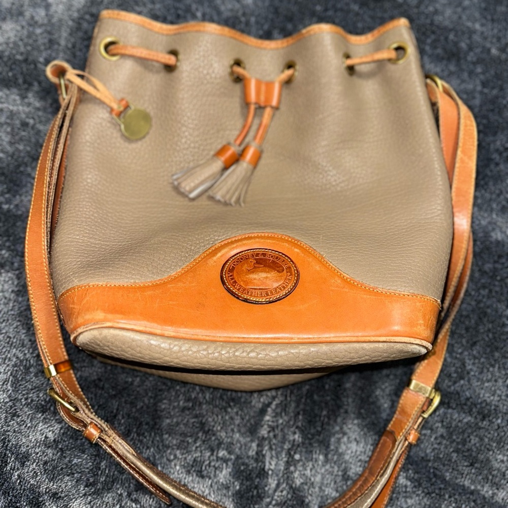 Dooney & Bourke Tan and Orange Leather Shoulder Bag